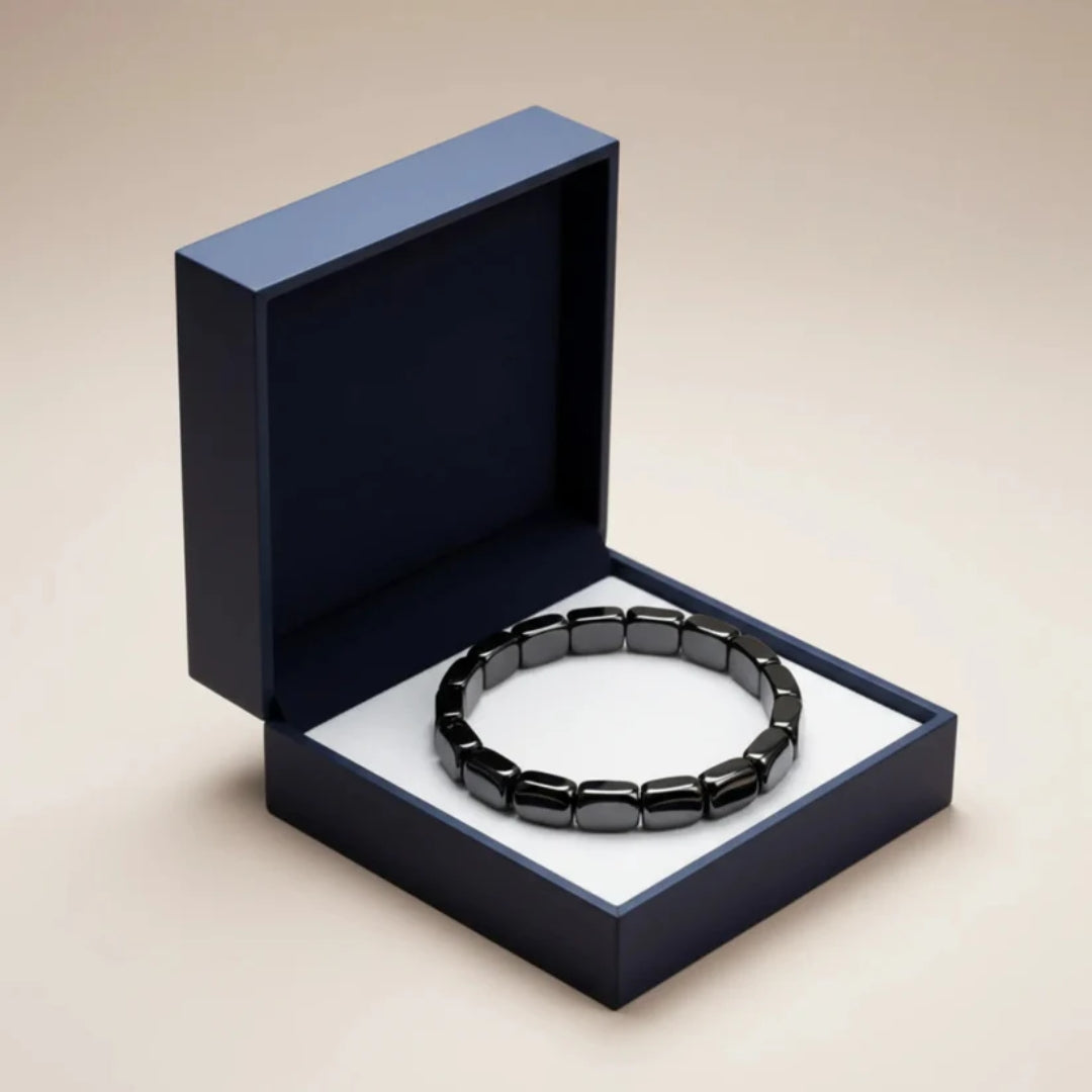 Justerbart Hæmatit-Armbånd med Minimalistisk Design