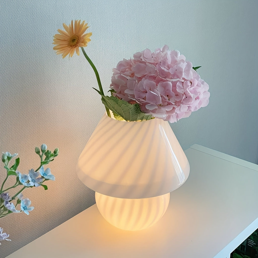Glasbordlampe med Blødt Stemningslys og Retroform