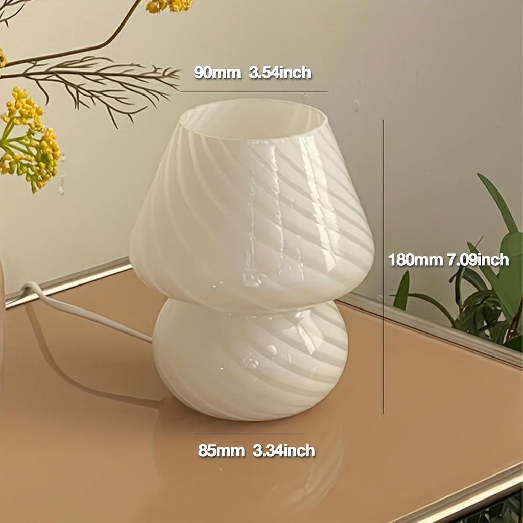 Glasbordlampe med Blødt Stemningslys og Retroform