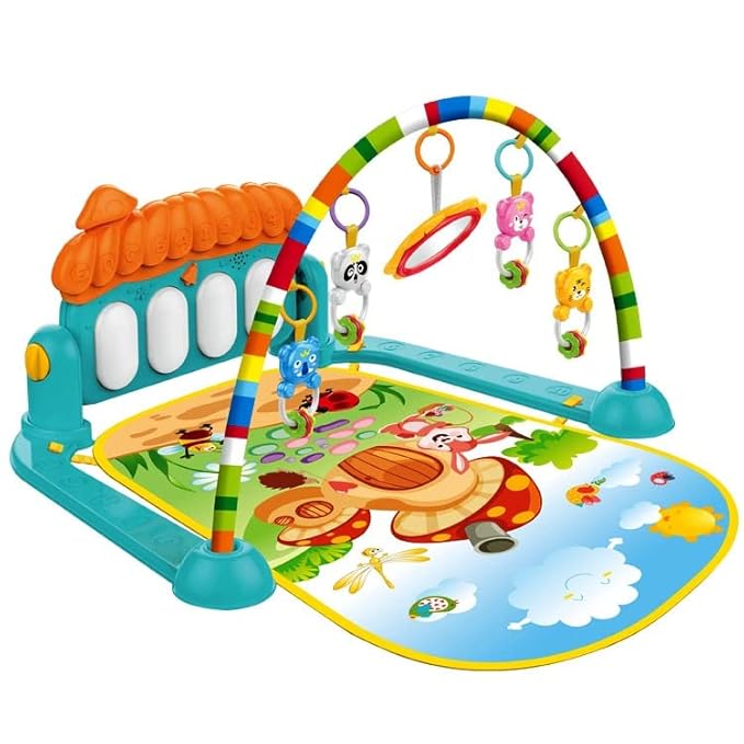 Interaktiv Babylegemåtte med Piano, Legetøj og Spejl