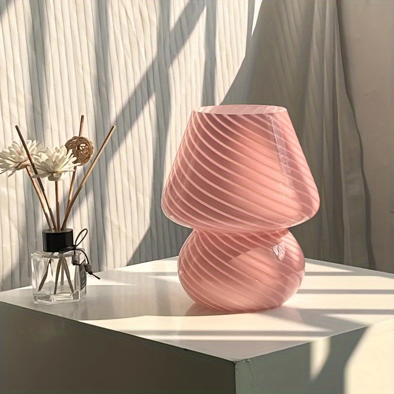 Glasbordlampe med Blødt Stemningslys og Retroform