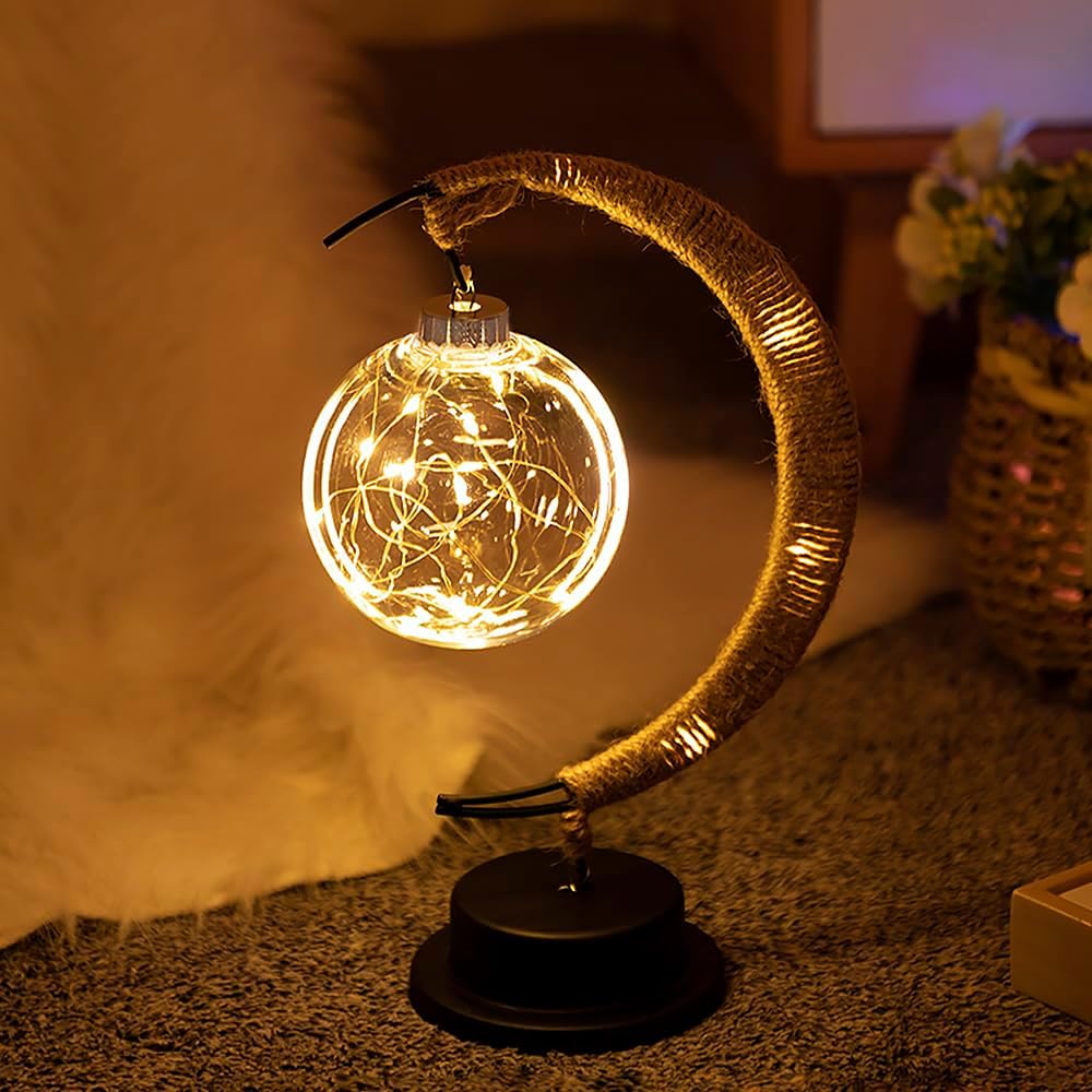 Dekorativ LED Bordlampe Med Halvmåneform Og Blødt Lys