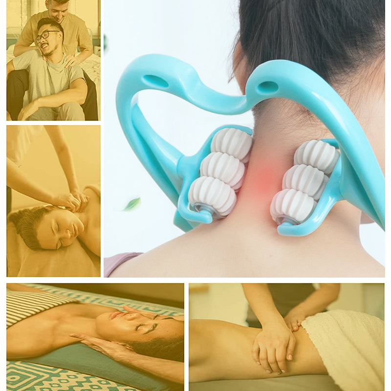Nakke- og skuldermassager med seks massagehoveder