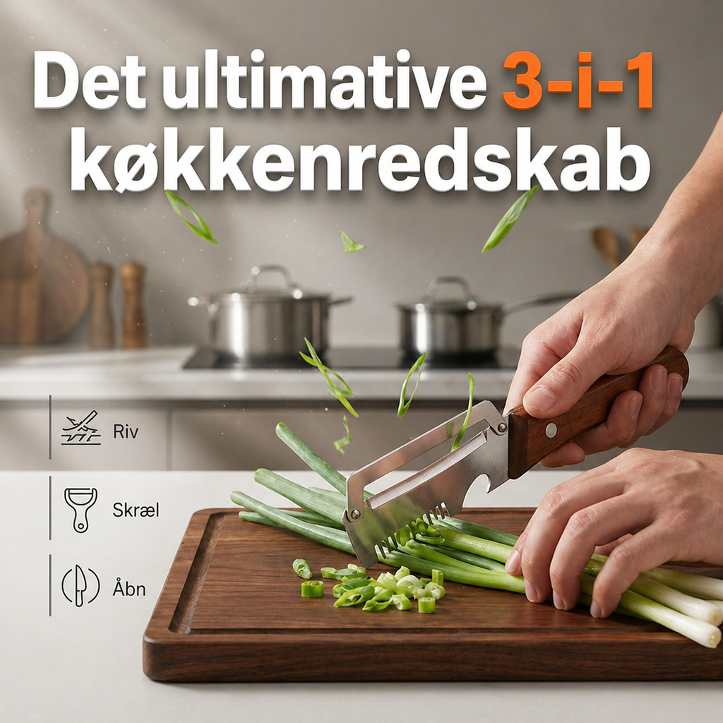 Multifunktionelt Køkkenværktøj med Præcisionsblade og Ergonomisk Træhåndtag