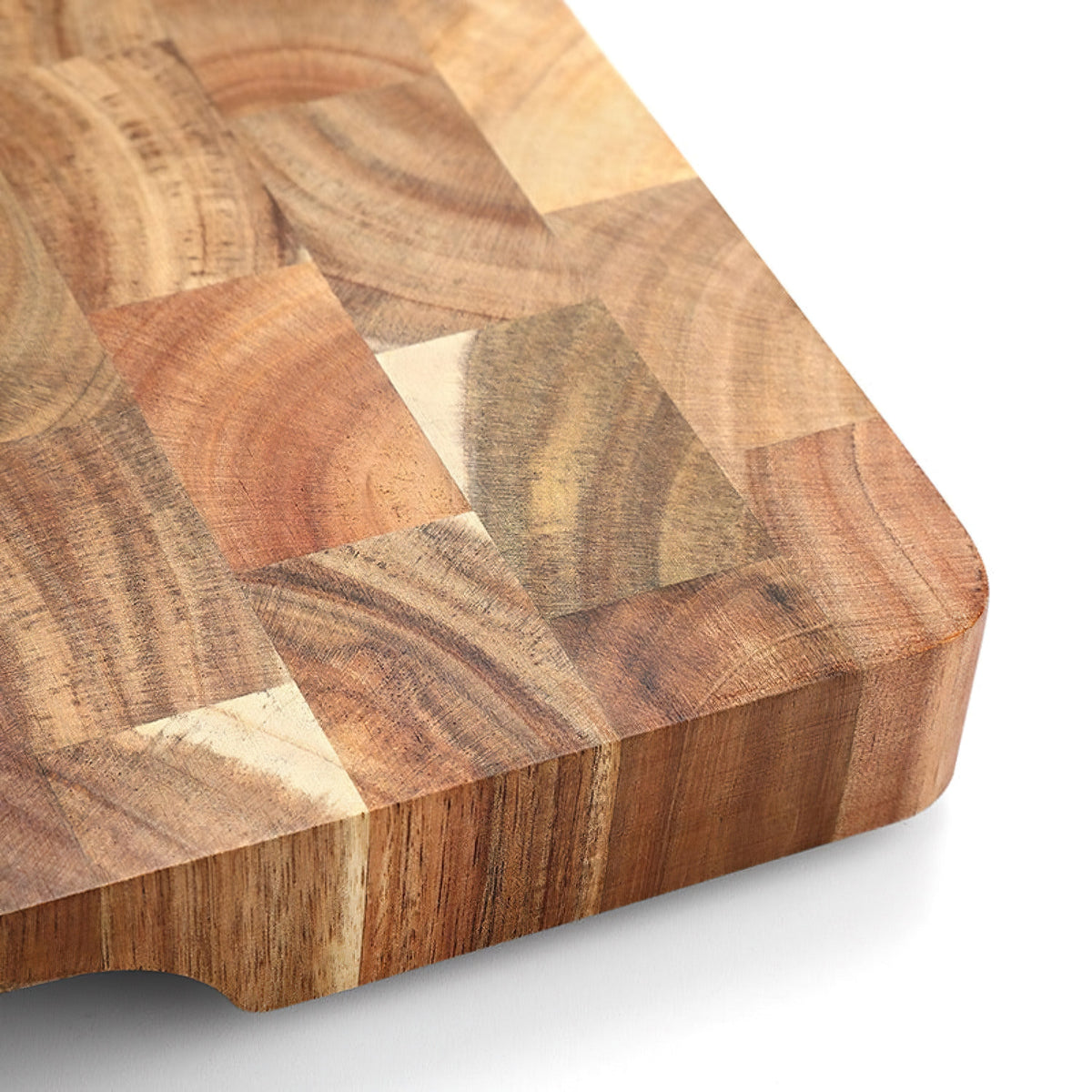 Skærebræt i Massivt Akacietræ Med Ergonomisk Greb Og Naturlig Slidstyrke
