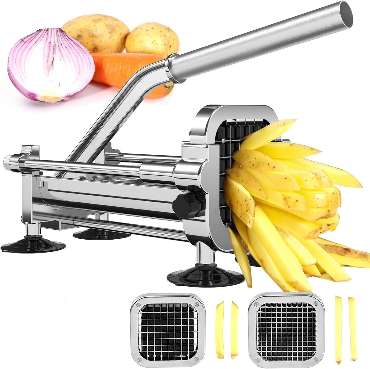 Professionel Pommes Frites Skærer I Rustfrit Stål Med Udskiftelige Klinger