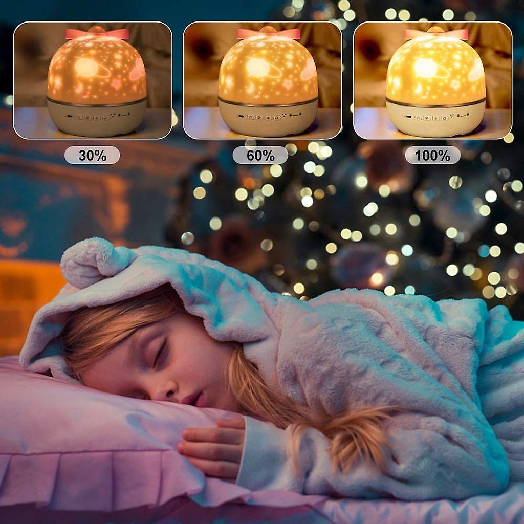 Stjerneprojektor Natlampe Med Musik, Fjernbetjening Og Timerfunktion