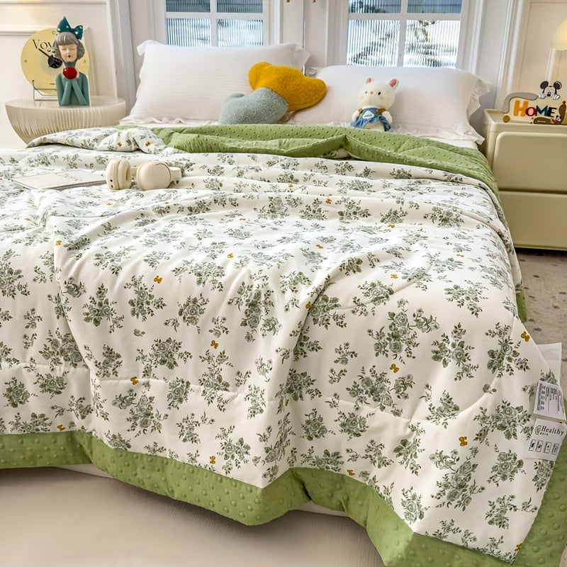 Sommerdyne i Polyester med Åndbar Komfort og Elegant Blomstermønster