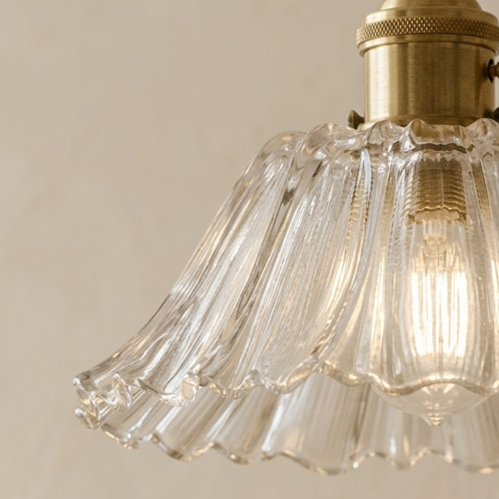 Moderne Glas Blomster LED Pendellampe