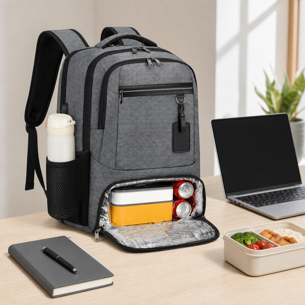 Vandafvisende Rygsæk med Laptoprum, Kølerum og USB-Port