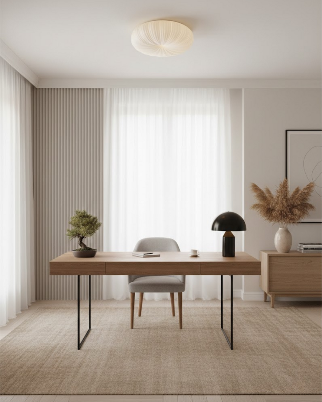 Loftlampe med Skulpturel Himmelglød og Elegant Harmonisk Silhuet