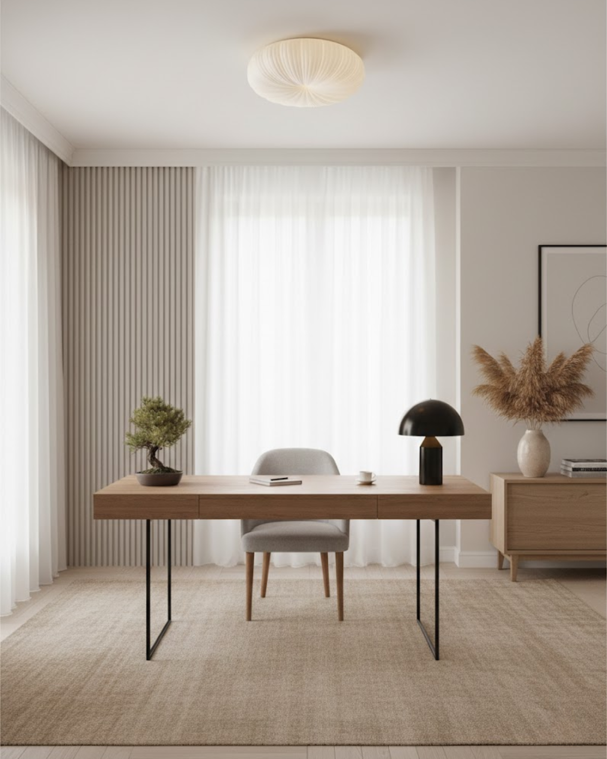 Loftlampe med Skulpturel Himmelglød og Elegant Harmonisk Silhuet