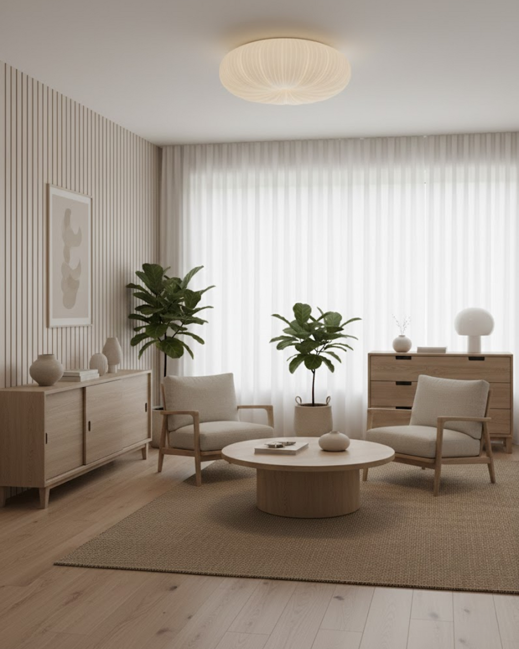Loftlampe med Skulpturel Himmelglød og Elegant Harmonisk Silhuet