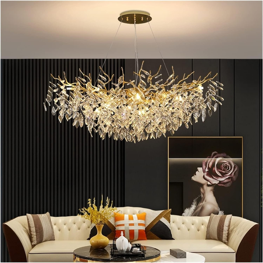 Moderne Krystal Loftlampe i Rund Geometrisk Design med LED Lys