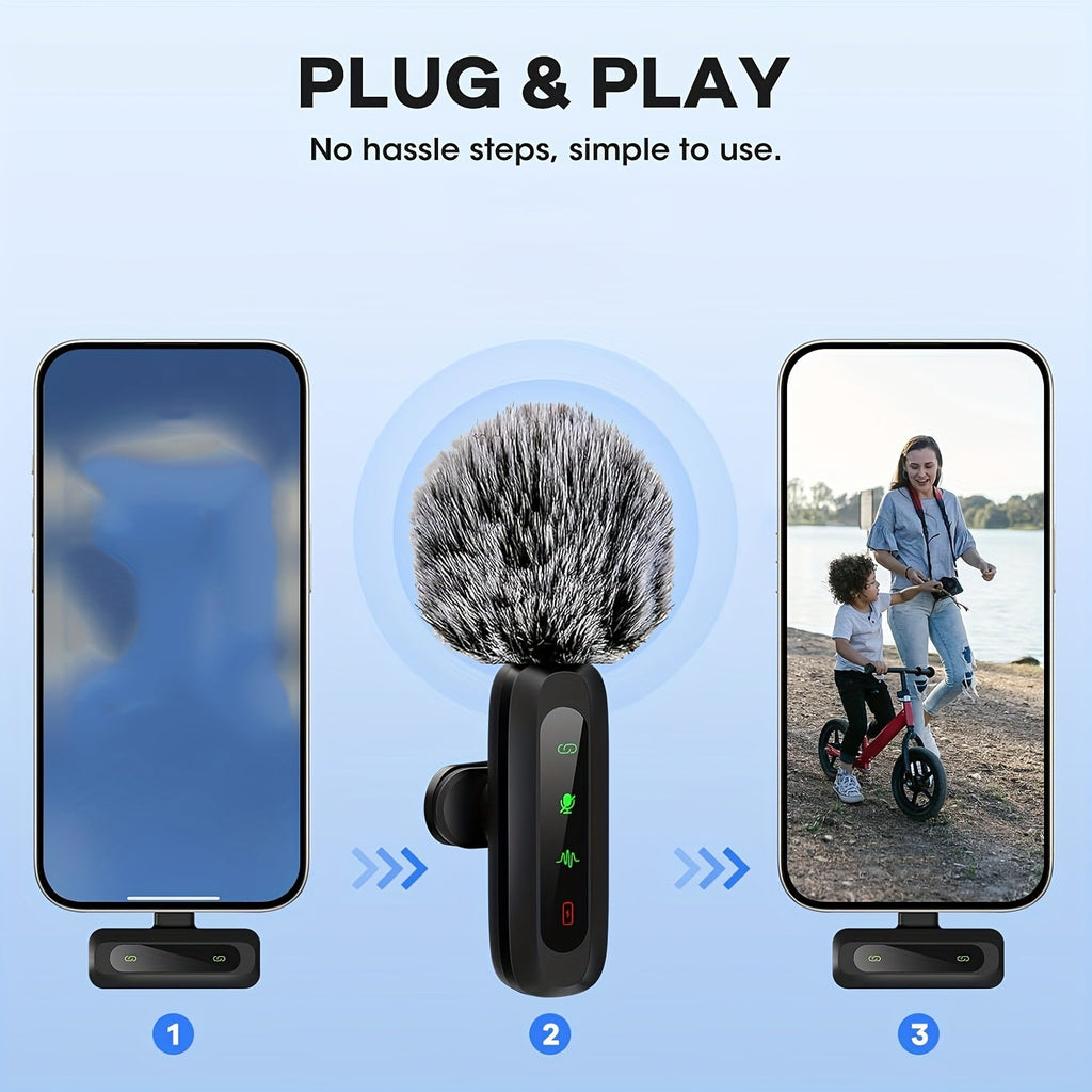 Trådløs Clip-On Mikrofon Med USB-C Til Vlogs, Interviews Og Podcasts