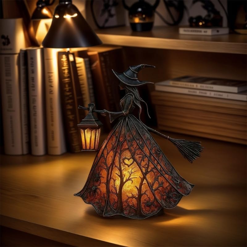 Halloweenlanterne Med Gotisk Design Og Ledlys For Magisk Stemning