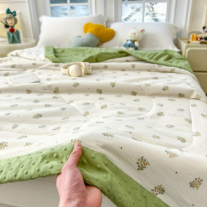 Sommerdyne i Polyester med Åndbar Komfort og Elegant Blomstermønster