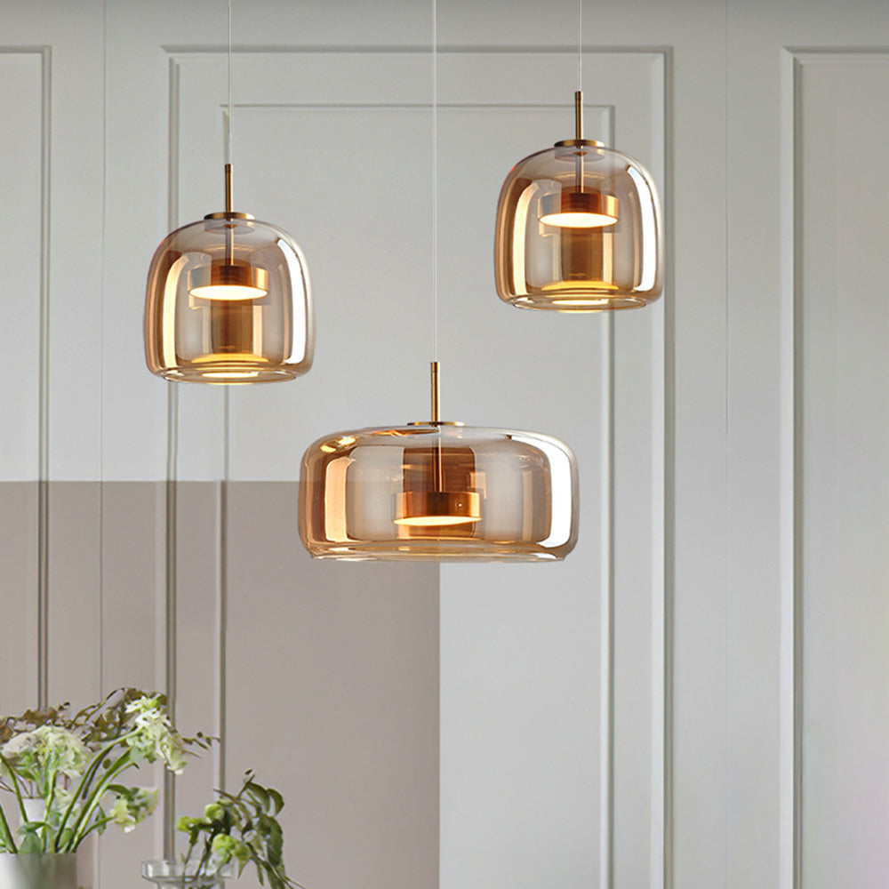 Loftlampe Retro Glas Metal Varm Stemning
