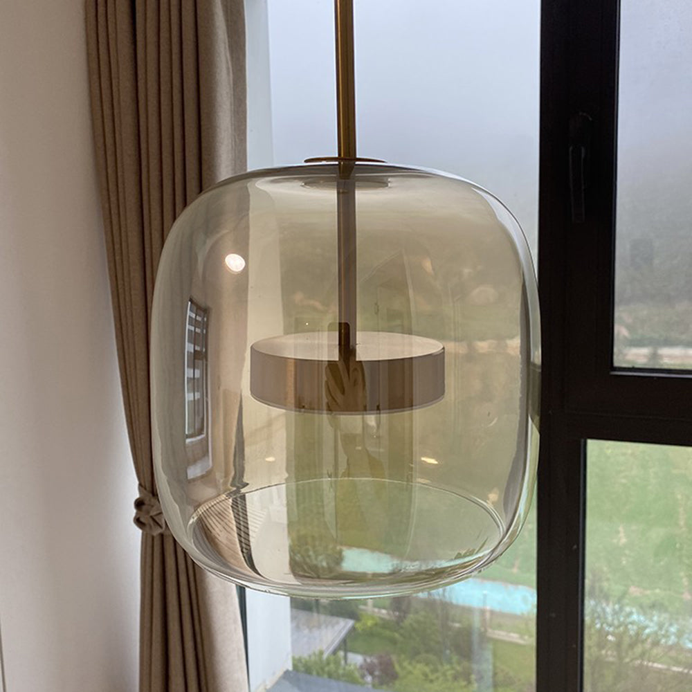 Loftlampe Retro Glas Metal Varm Stemning