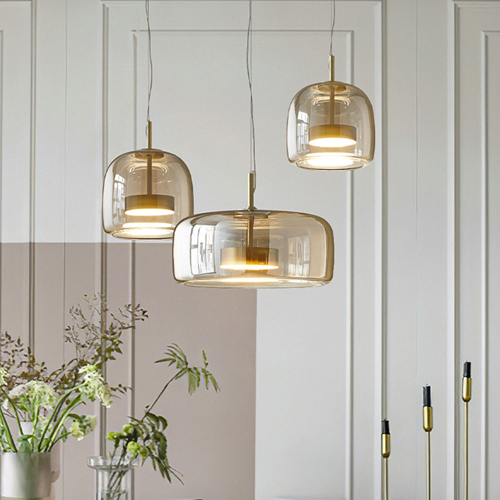 Loftlampe Retro Glas Metal Varm Stemning