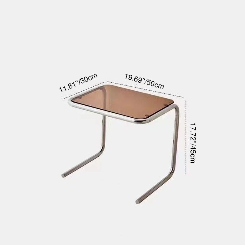 Sidebord i hærdet glas og jern – to størrelser
