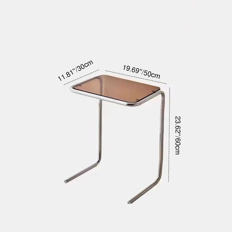 Sidebord i hærdet glas og jern – to størrelser