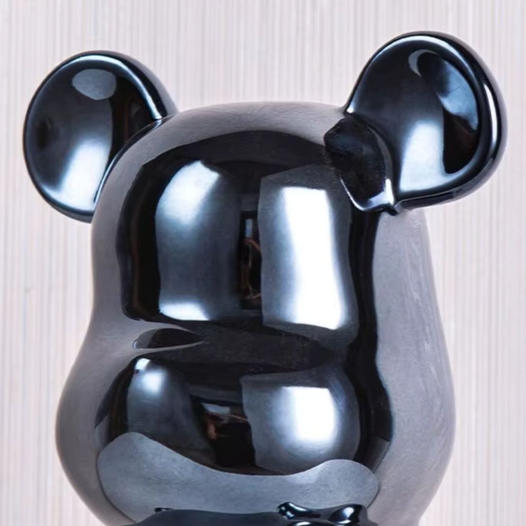 Abstrakt Bjørneskulptur i Resin med Moderne Kunstudtryk