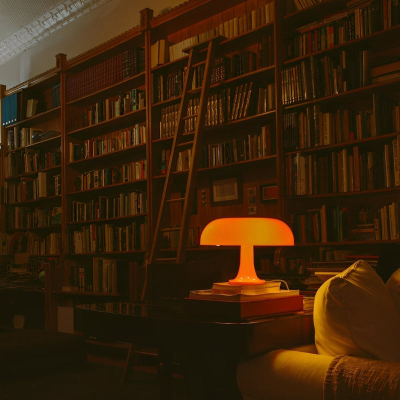 Retro Bordlampe Med Svampeform Og Justerbar LED-Belysning