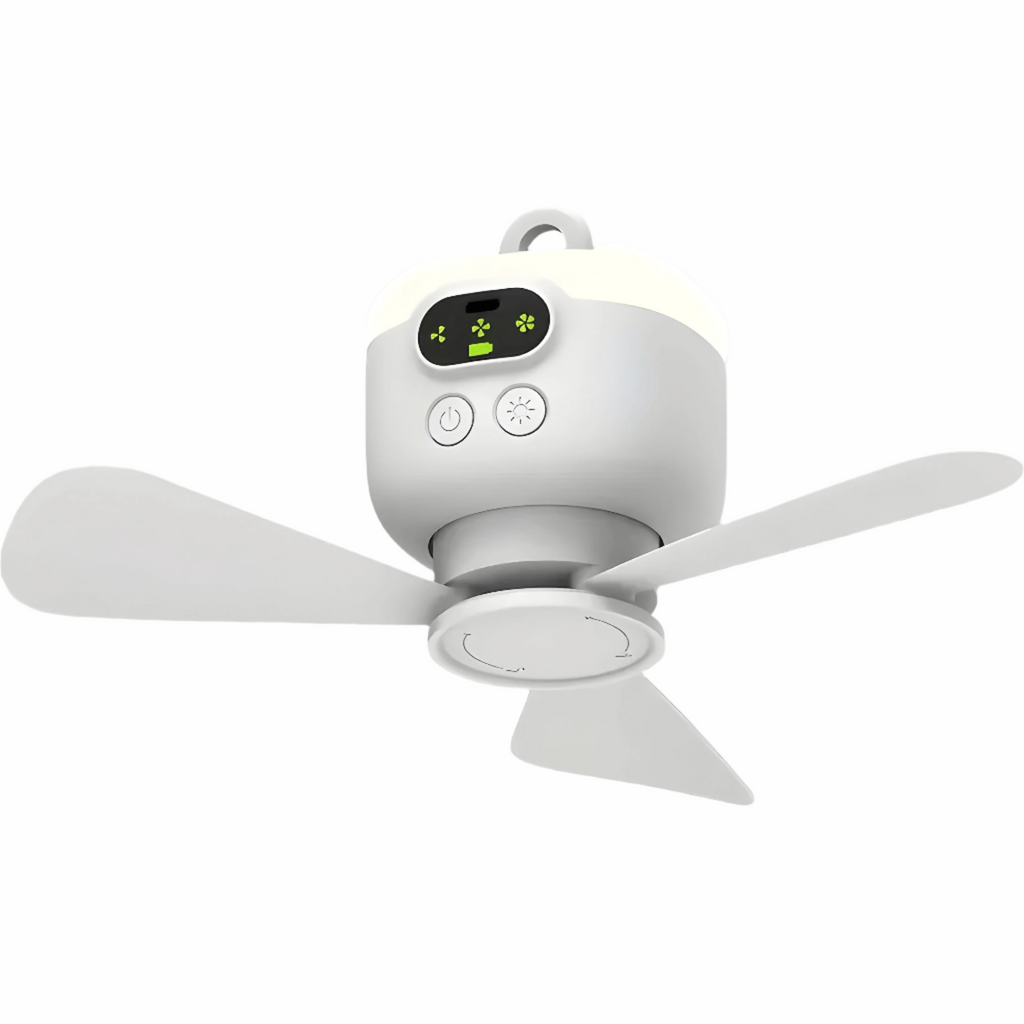 Genopladelig Campingventilator med Fjernbetjening og LED-Lys
