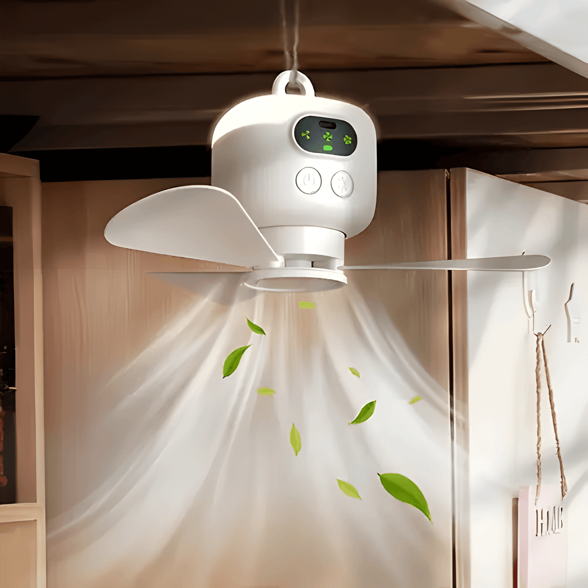 Genopladelig Campingventilator med Fjernbetjening og LED-Lys
