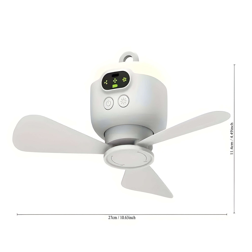 Genopladelig Campingventilator med Fjernbetjening og LED-Lys
