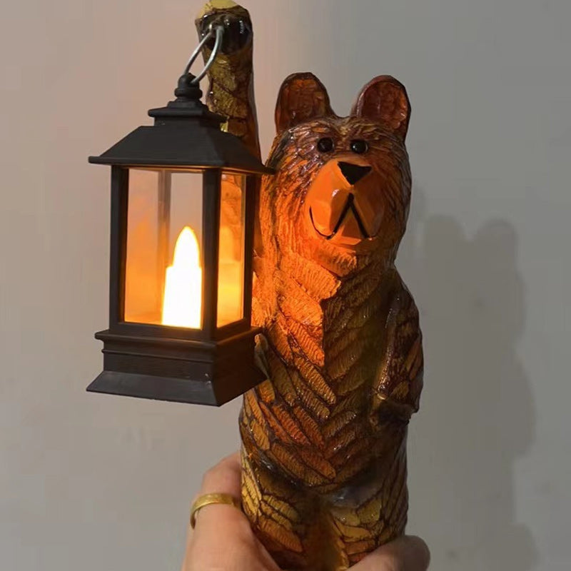 Lys Resin Udendørs Design Med Solcelledrift Og Flamme Effekt
