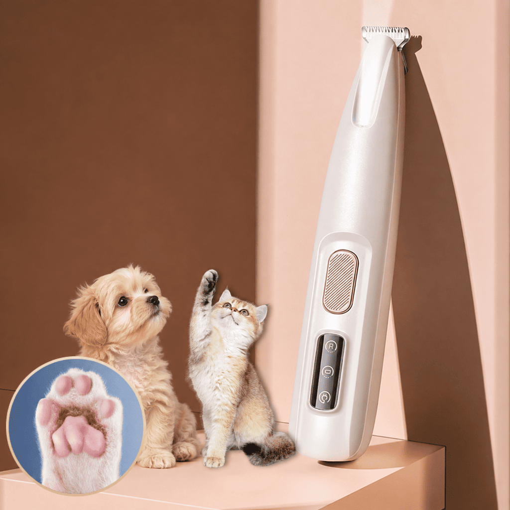 Trådløs Kæledyrstrimmer med LED-Lys til Hunde og Katte