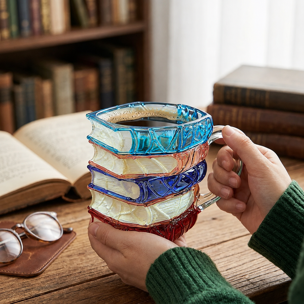 Glas Kop med Bogstruktur og Dekorativ Form