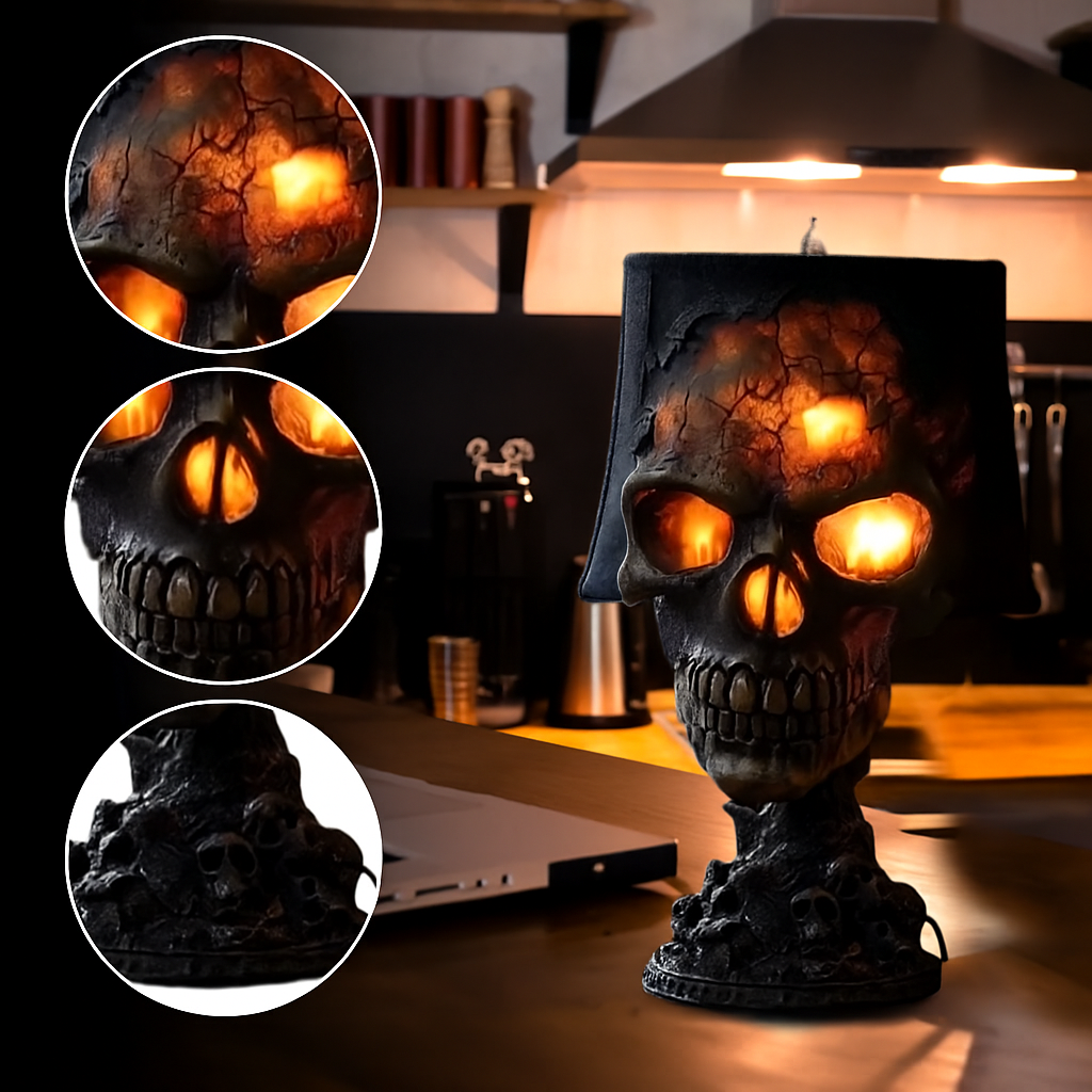 Dekorativ Lava Lampe med Skulpturel Kranieform