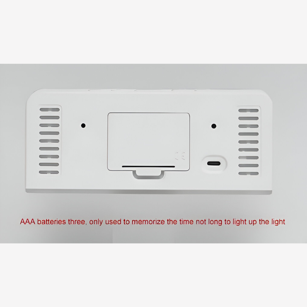 Asymmetrisk LED Vækkeur Med Lydløs Drift Til Rolig Daglig Brug