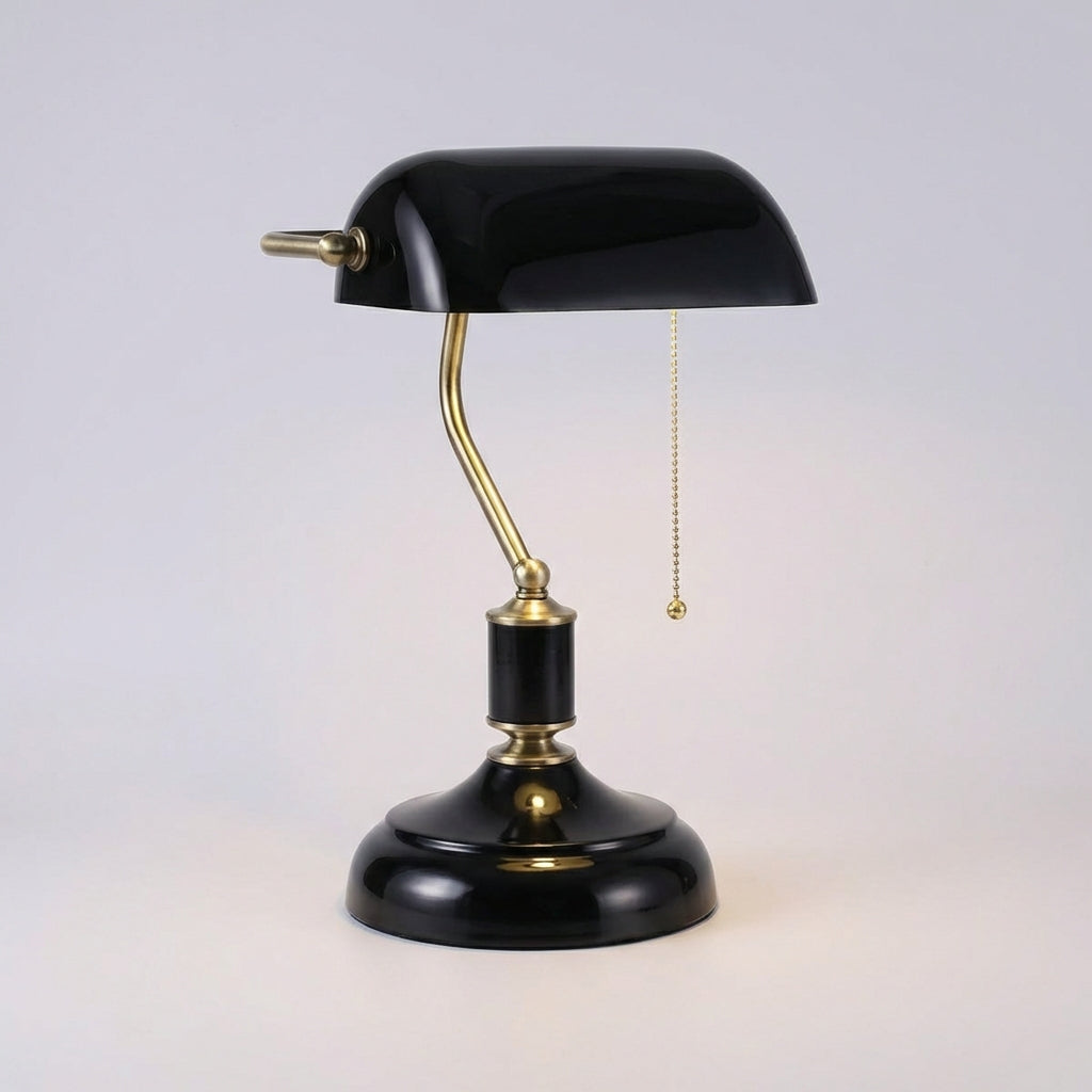 Bordlampe Glas Metal Klassisk Silhuet Med Varm Belysning Og Robust Konstruktion