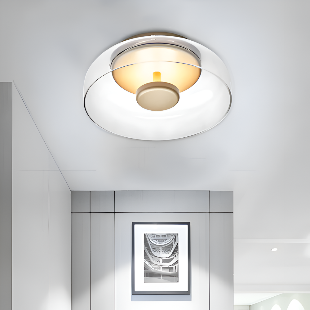 Loftlampe Med Glasskærm Og Integreret LED Til Entré, Gang Og Opholdsrum