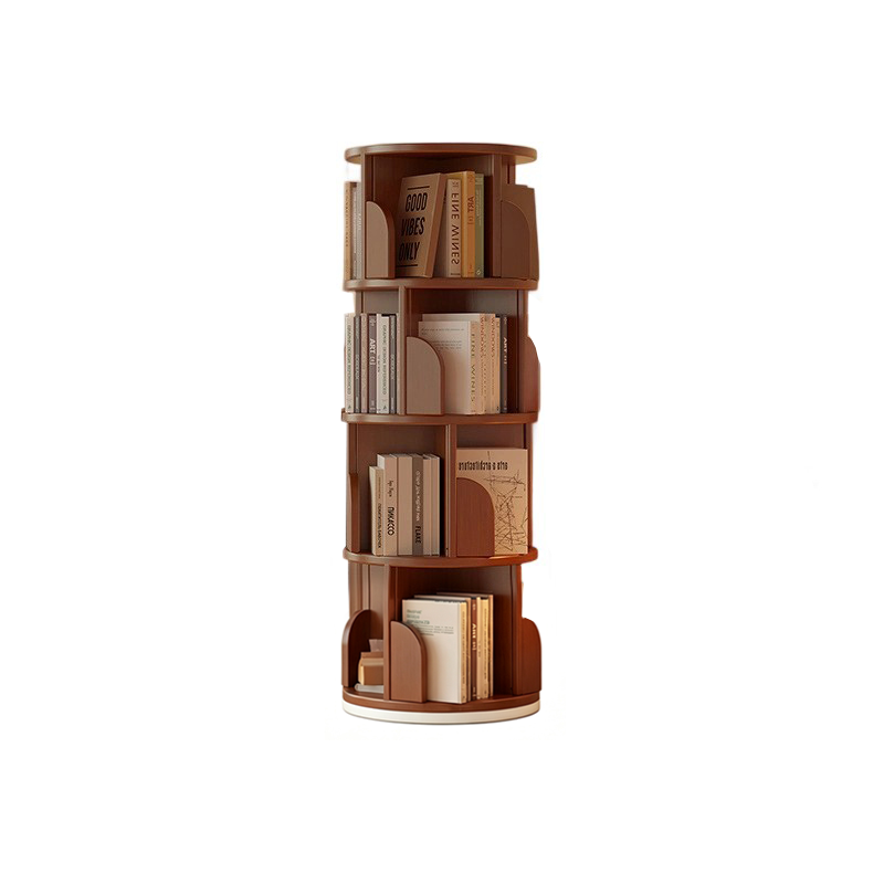 Roterende bogreol i bambus, MDF og metal – 3–7 hylder