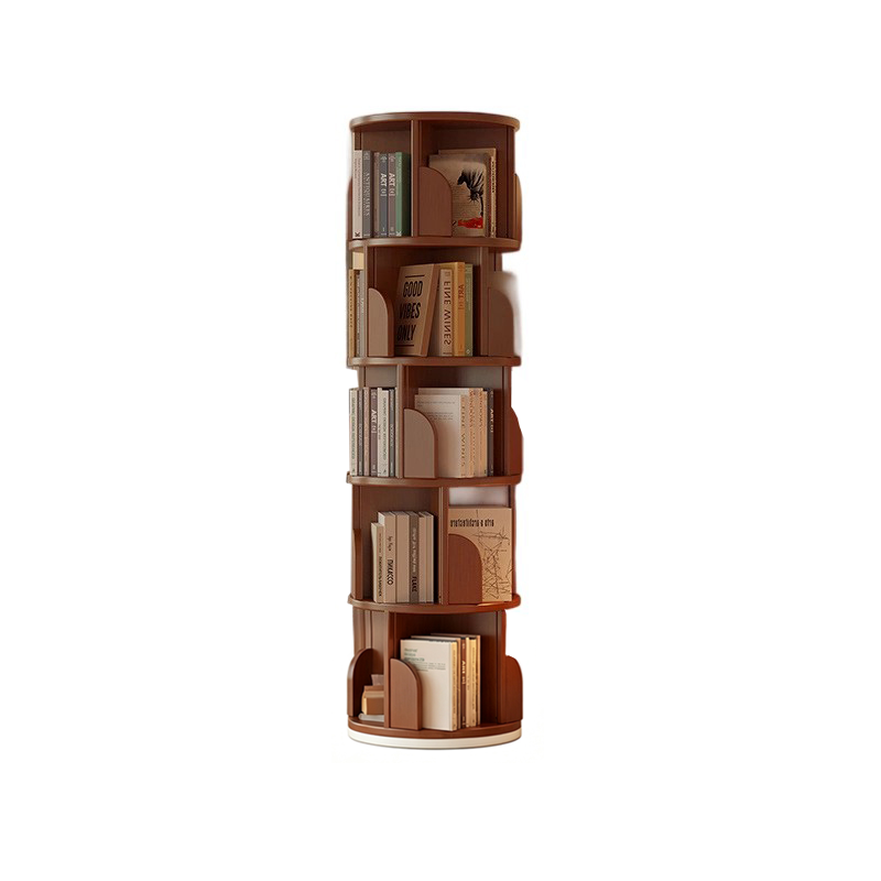 Roterende bogreol i bambus, MDF og metal – 3–7 hylder