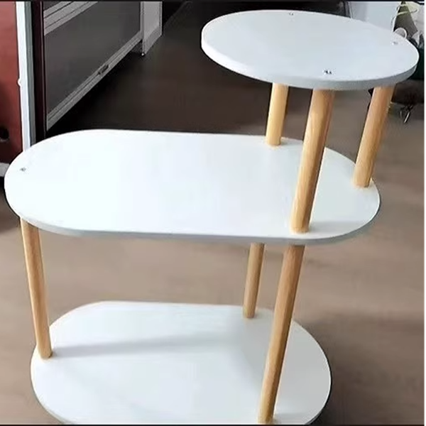 Sidebord i massivt træ med tre hylder – 60 eller 80 cm
