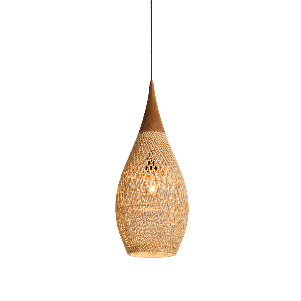Loftlampe i Rattan med Naturlig Form og Roligt Udtryk