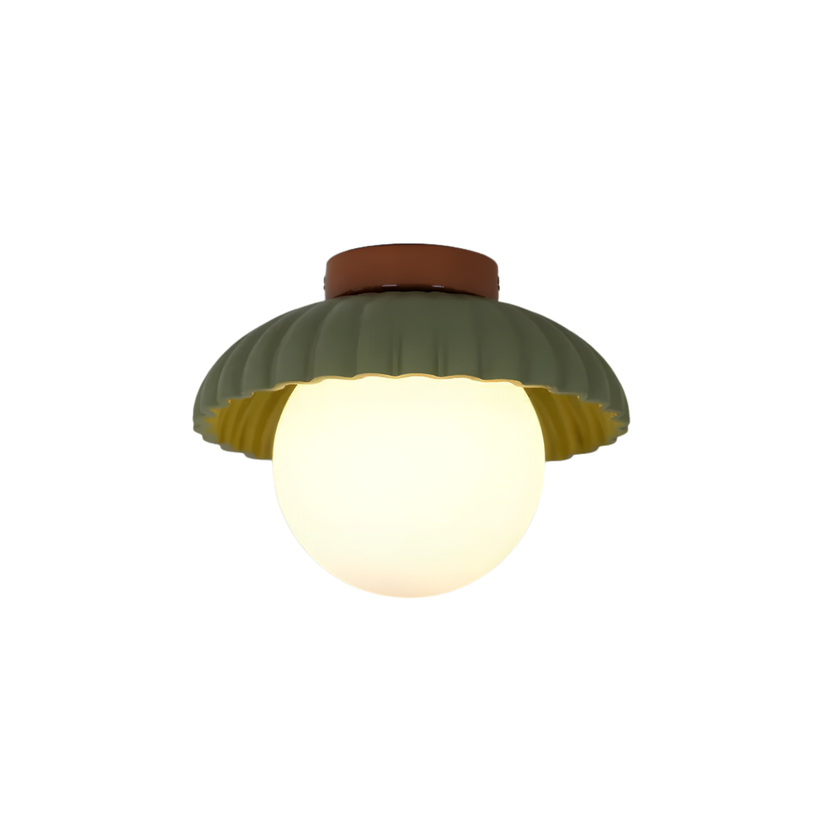 Kompakt Loftlampe i Glas og Jern med Integreret Lys til Rolige Indretningsmiljøer