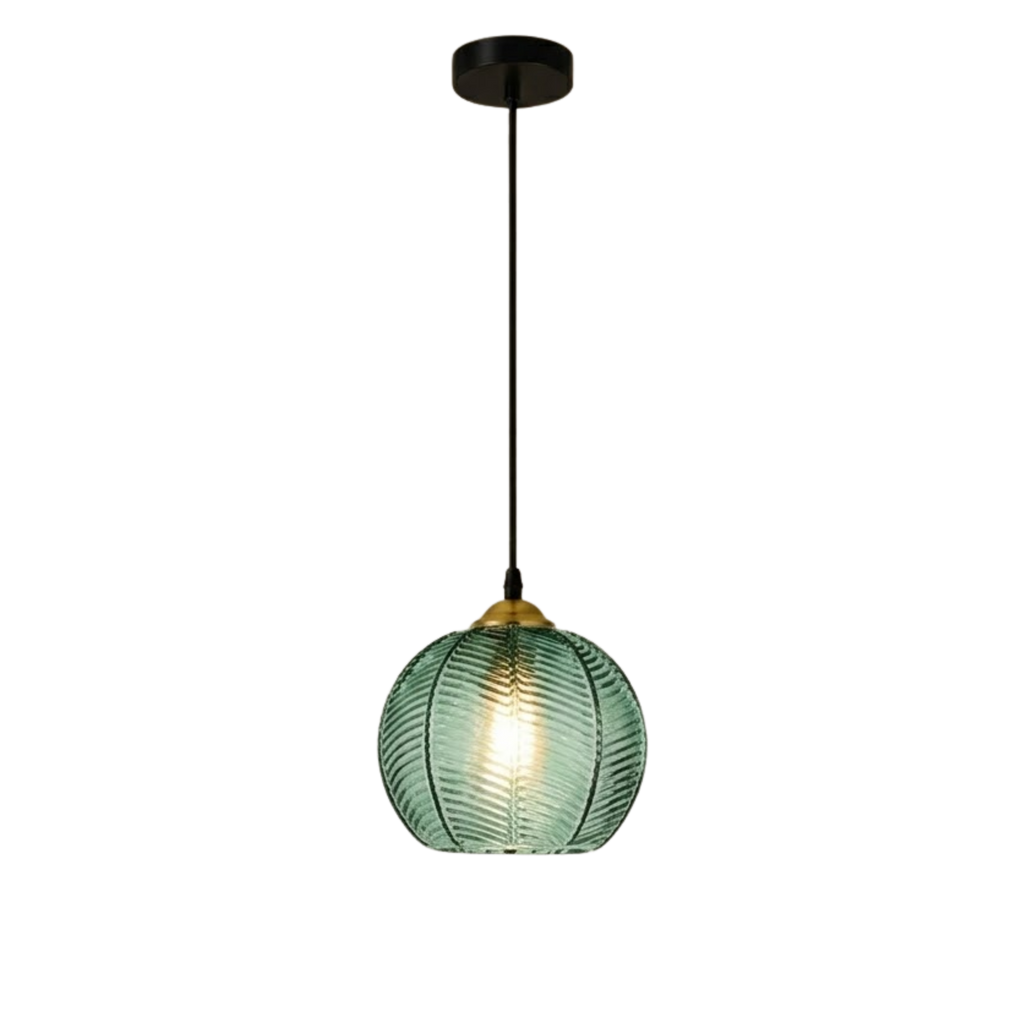 Moderne Glas Pendellampe med Stribet Struktur