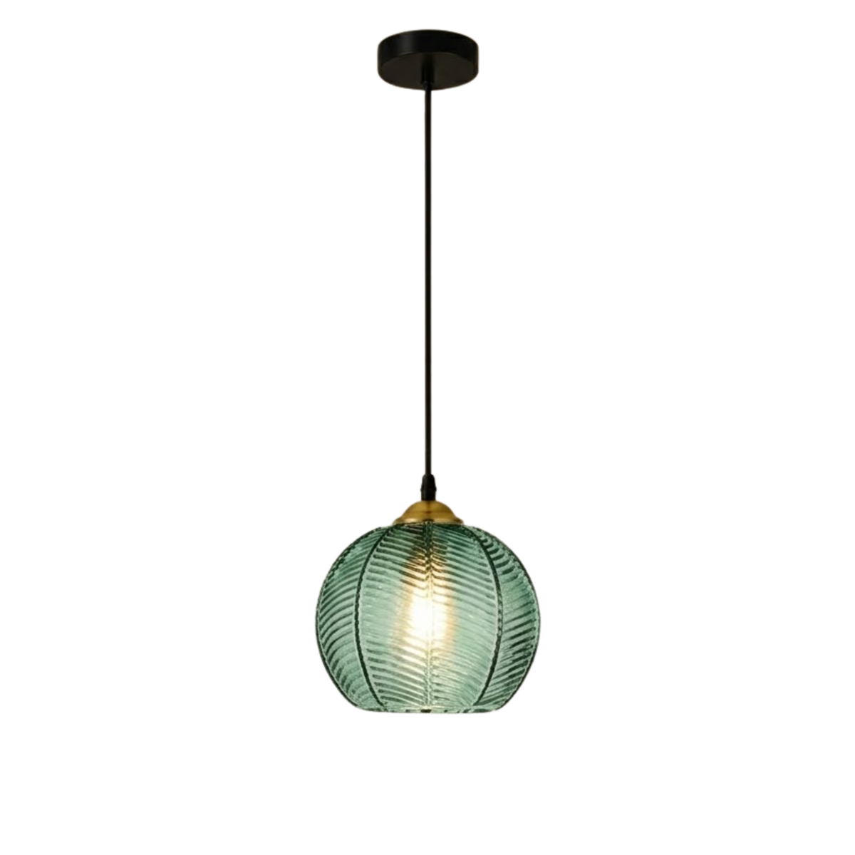 Moderne Glas Pendellampe med Stribet Struktur