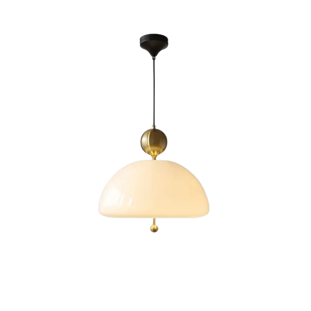 Pendellampe i Glas og Metal med Roligt Bauhaus‑Udtryk