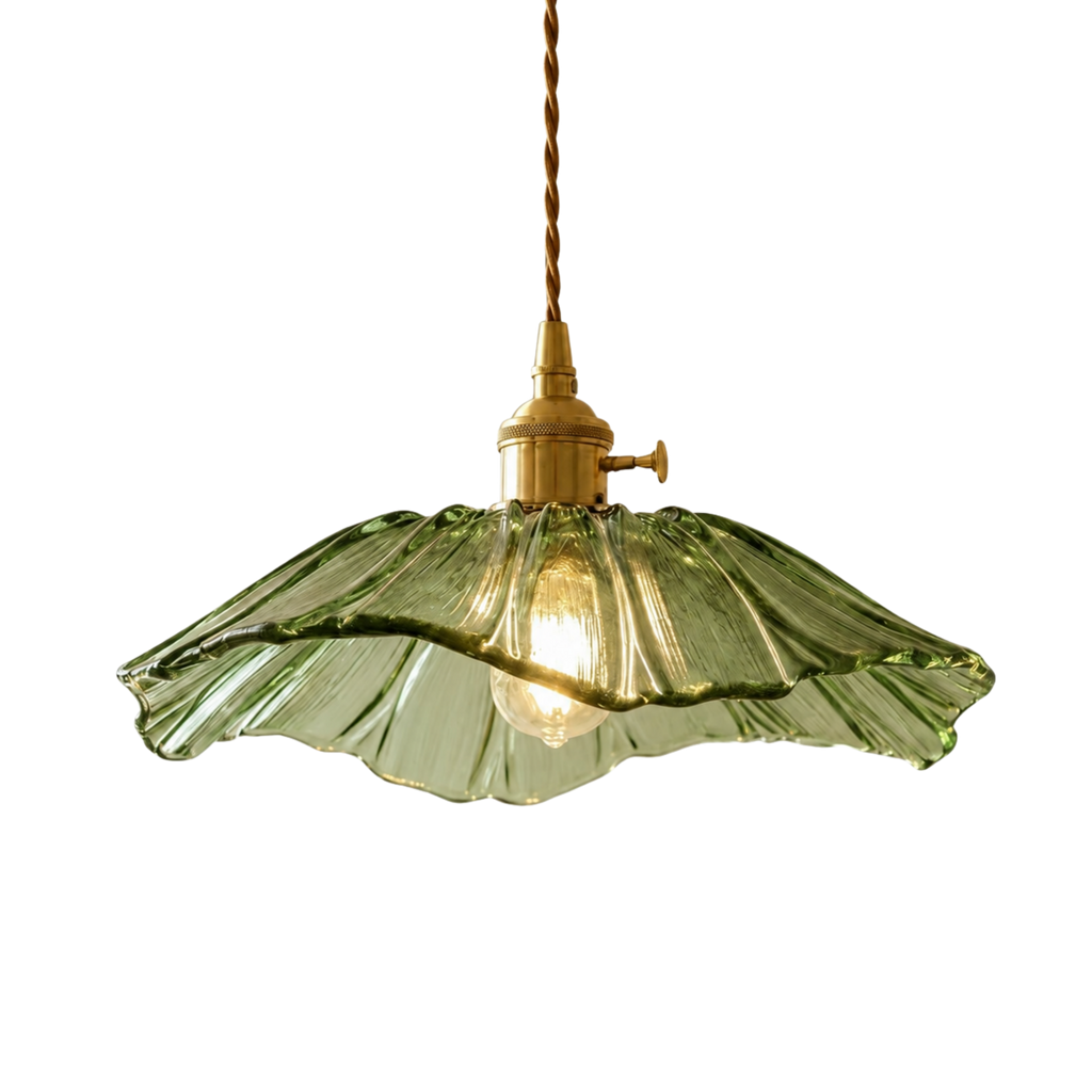 Moderne Glas Blomster LED Pendellampe