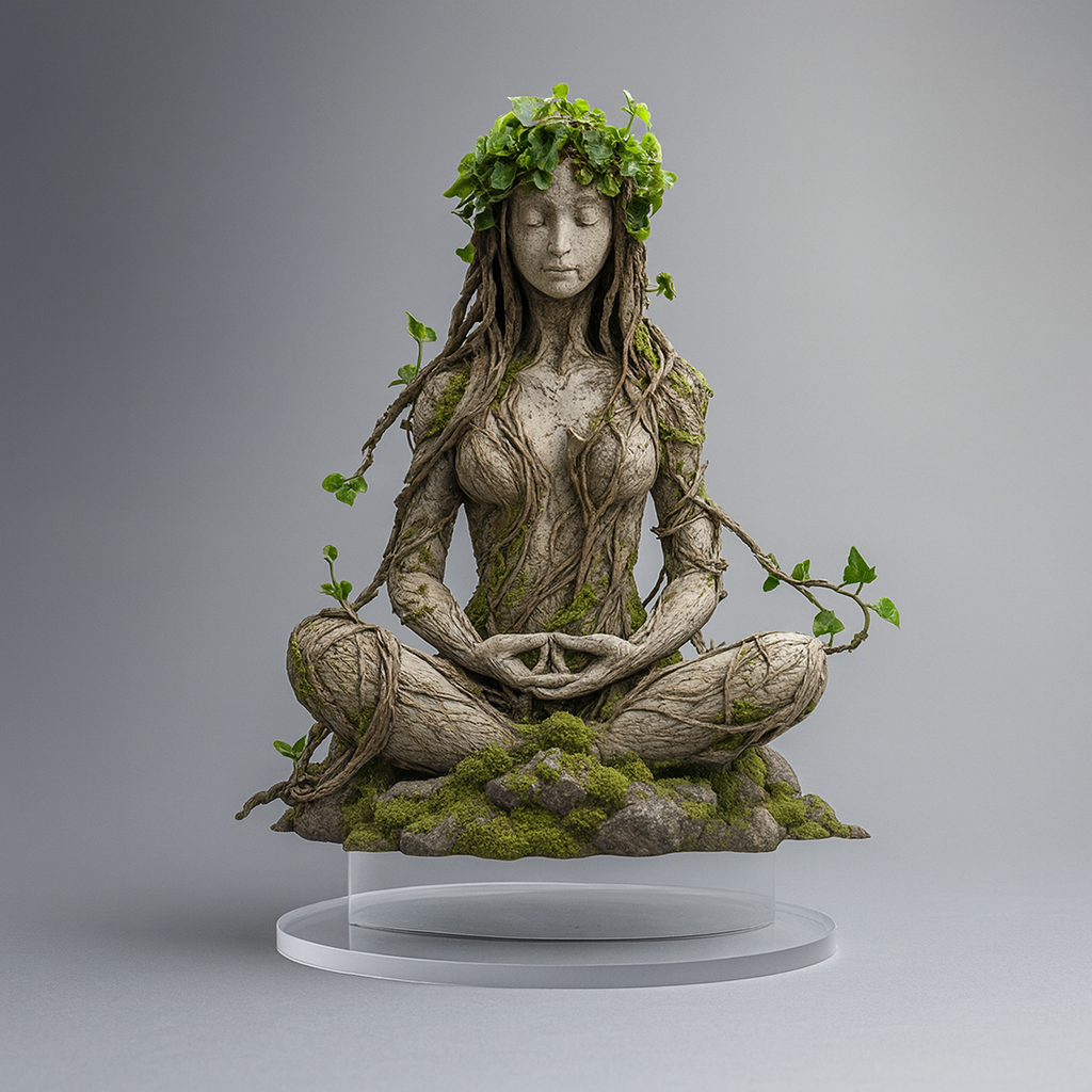 Acryl Figur med Roligt Udtryk og Dekorativ Form til Meditation og Indretning