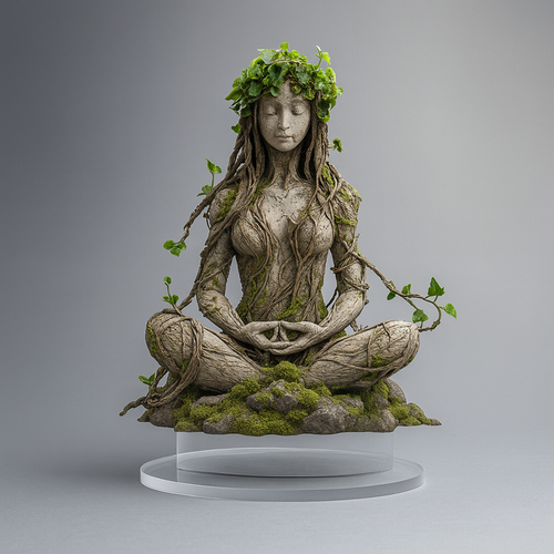 Acryl Figur med Roligt Udtryk og Dekorativ Form til Meditation og Indretning