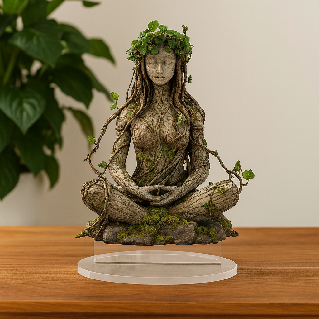 Acryl Figur med Roligt Udtryk og Dekorativ Form til Meditation og Indretning